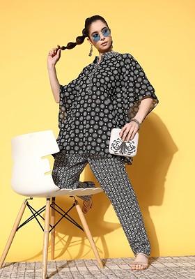 Black Printed Cotton Co-Ord Set