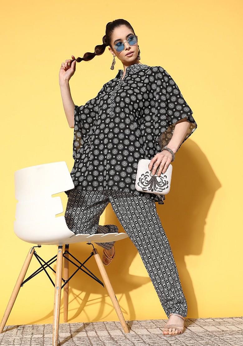 Black Printed Cotton Co-Ord Set