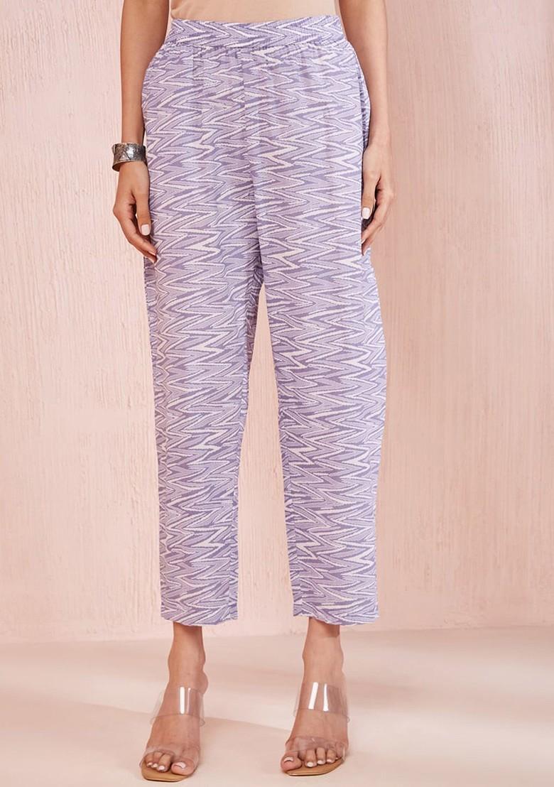 Purple Printed Cotton Kurta Set