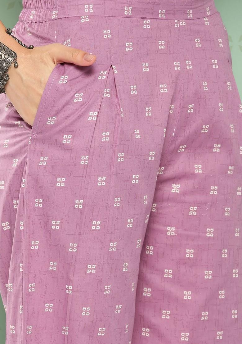 Purple Printed Cotton Co-Ord Set