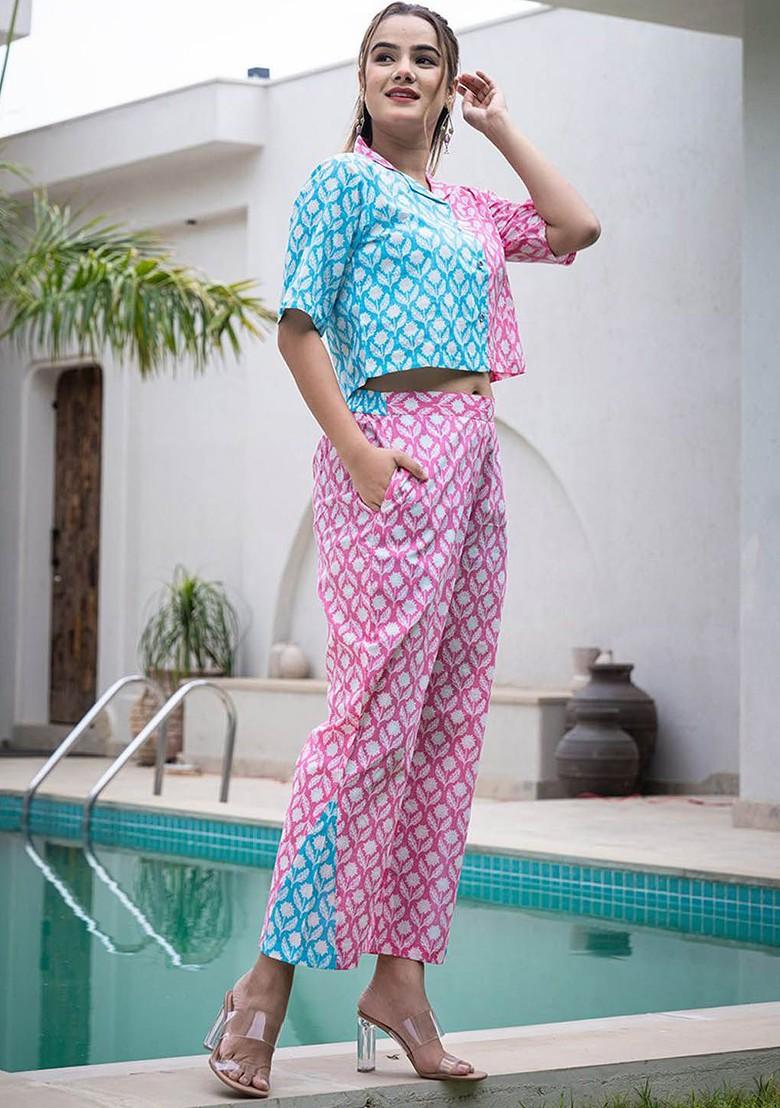 Pink Printed Cotton Co-Ord Set