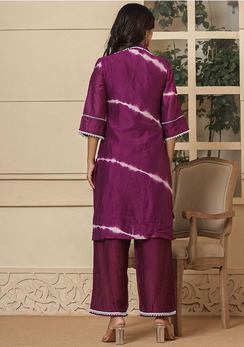 Purple Poly Blend Co-Ord Set
