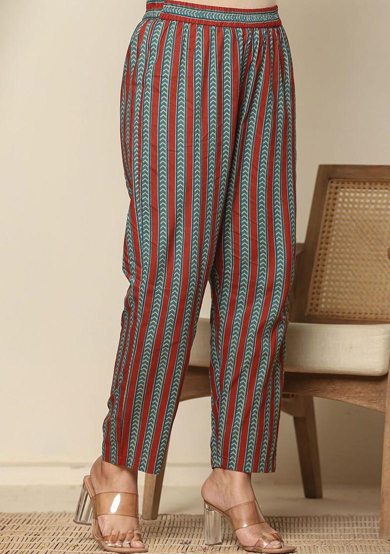 Red Printed Cotton Kurta Set