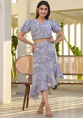 Grey Printed Cotton Co-Ord Set