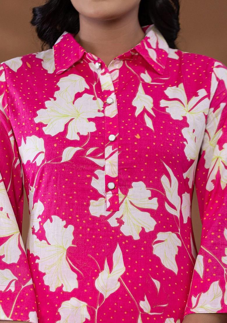 Pink Printed Cotton Co-Ord Set