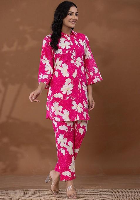 Pink Printed Cotton Co-Ord Set