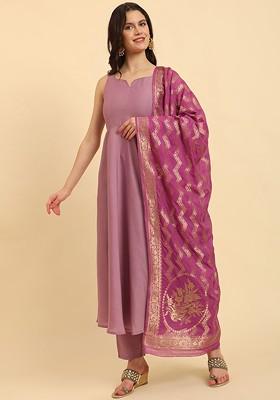 Purple  Silk Kurta Set