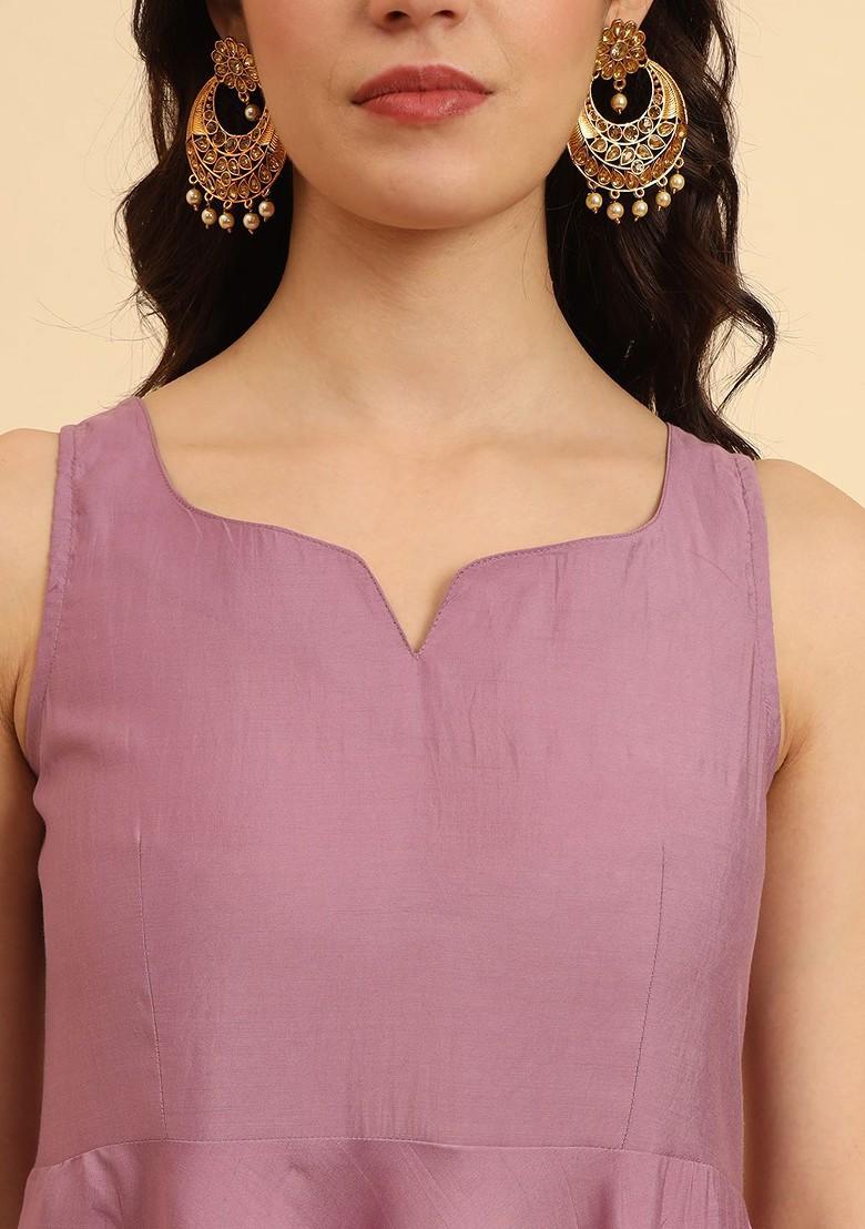Purple  Silk Kurta Set