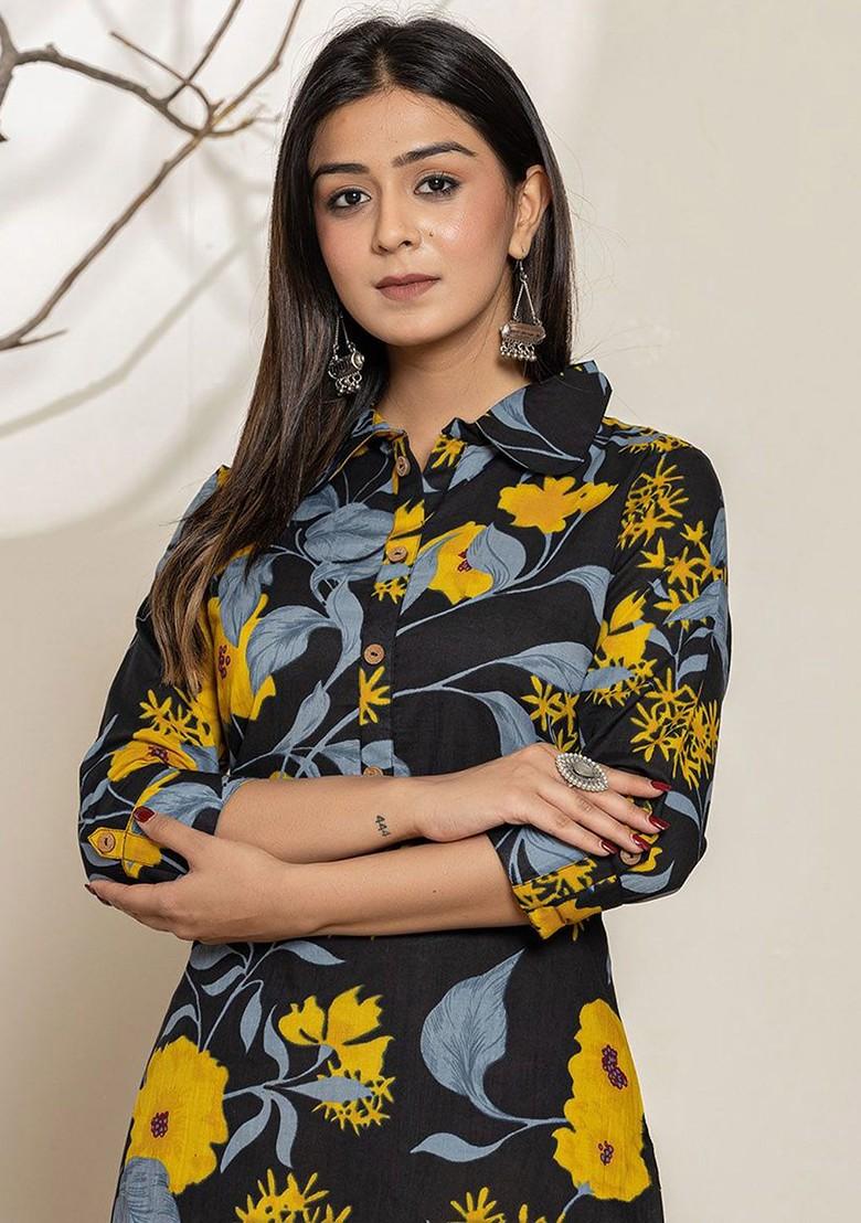 Black Printed Cotton Co-Ord Set