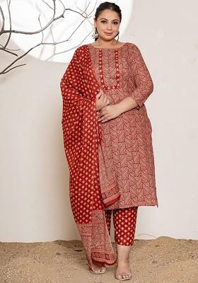 Maroon Cotton Kurta Set