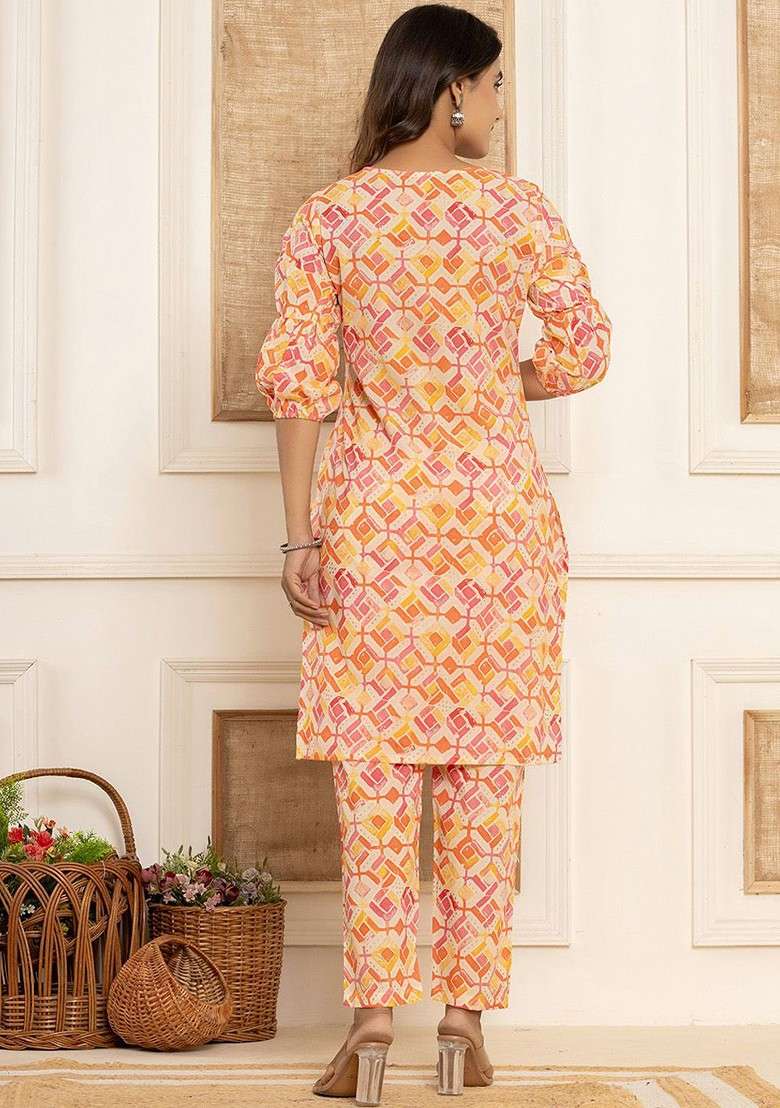 Pink Printed Cotton Co-Ord Set - Indya