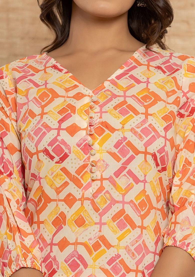 Pink Printed Cotton Co-Ord Set