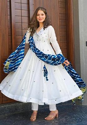 White Embroidered Cotton Kurta Set