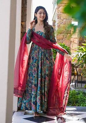 Multicolor Printed Muslin Kurta Set