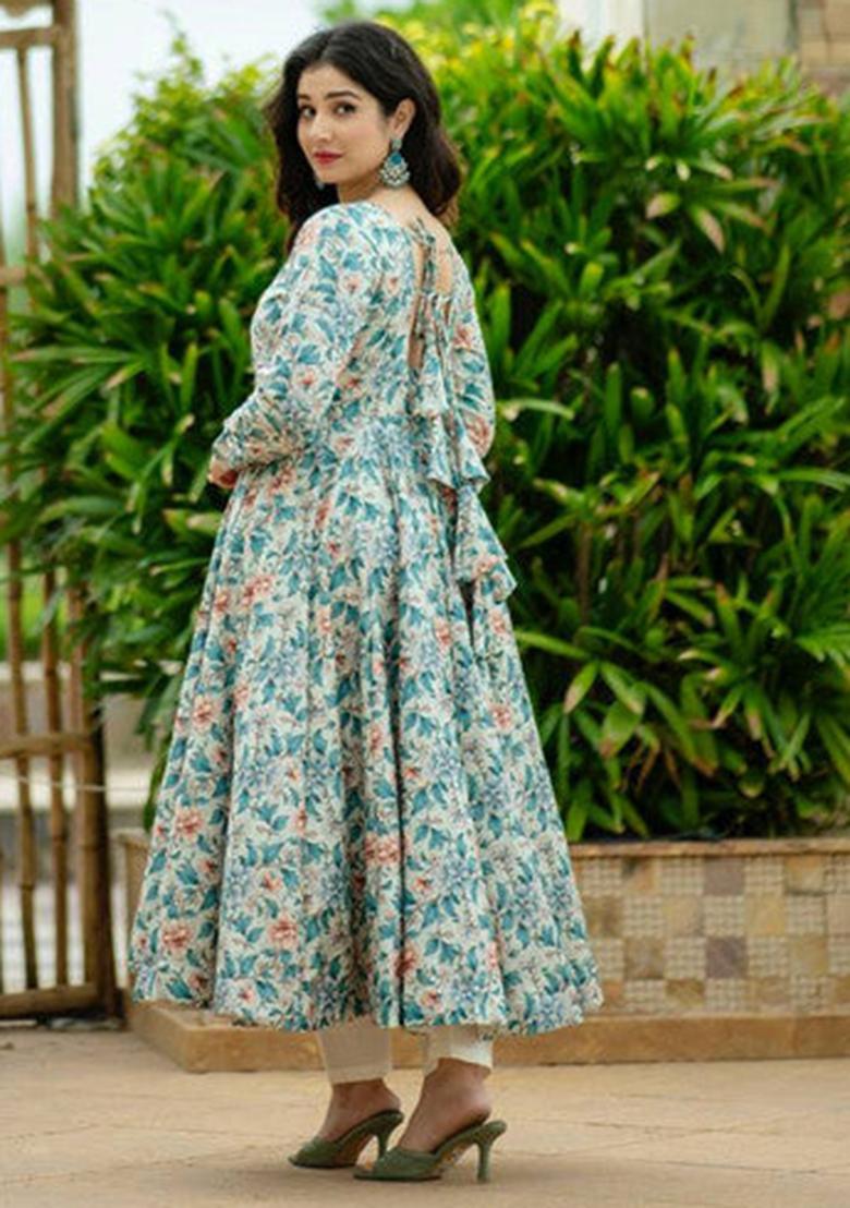 Multicolor Printed Muslin Kurta Set