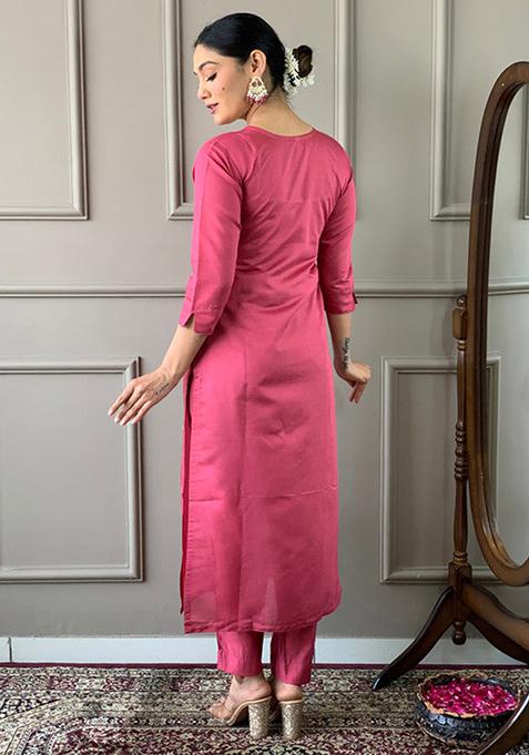 Gajari Embroidered Viscose Kurta Set