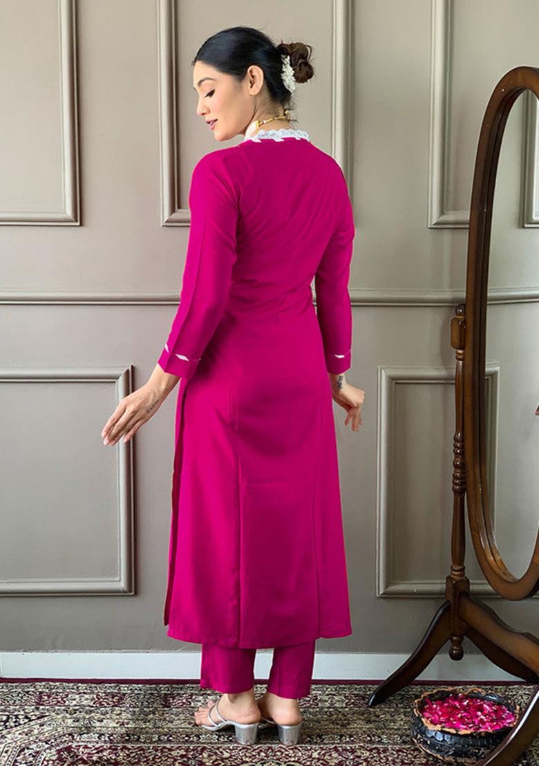 Gajari Embroidered Viscose Kurta Set