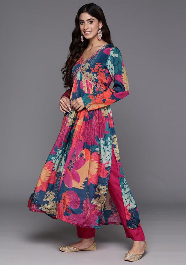 Yellow Embroidered Chiffon Kurta Set