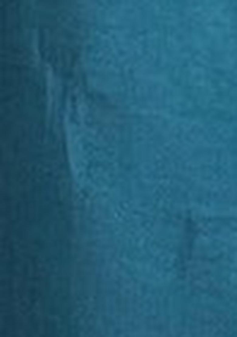 Teal Embroidered Chanderi Kurta Set