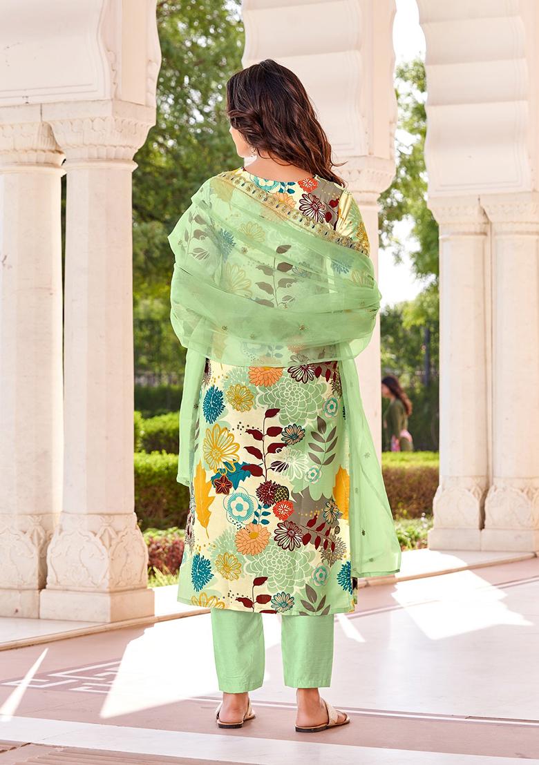 White Embroidered Muslin Kurta Set