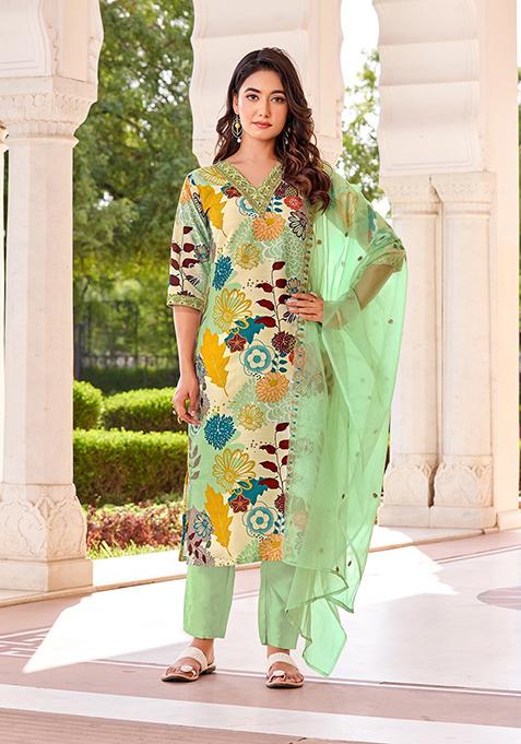 White Embroidered Muslin Kurta Set