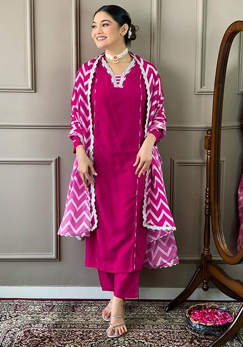 Gajri Embroidered Viscose Kurta Set