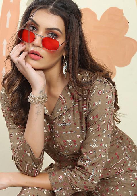 Multicolor Printed Rayon Co-Ord Set