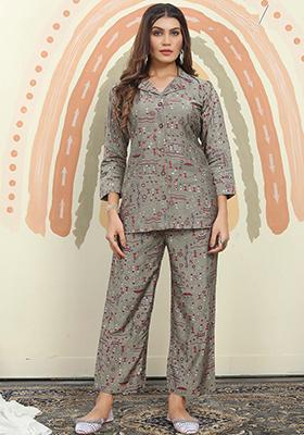 Multicolor Printed Rayon Co-Ord Set