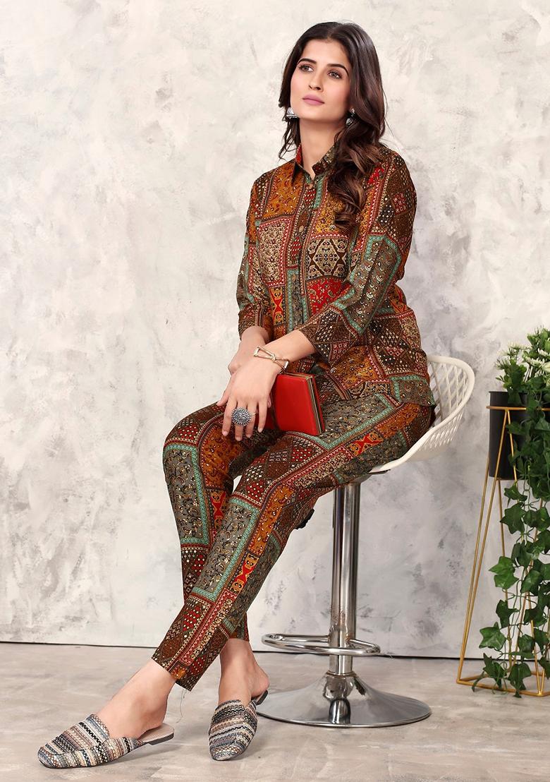 Multicolor Printed Rayon Co-Ord Set