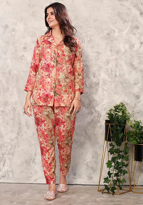 Multicolor Printed Rayon Co-Ord Set