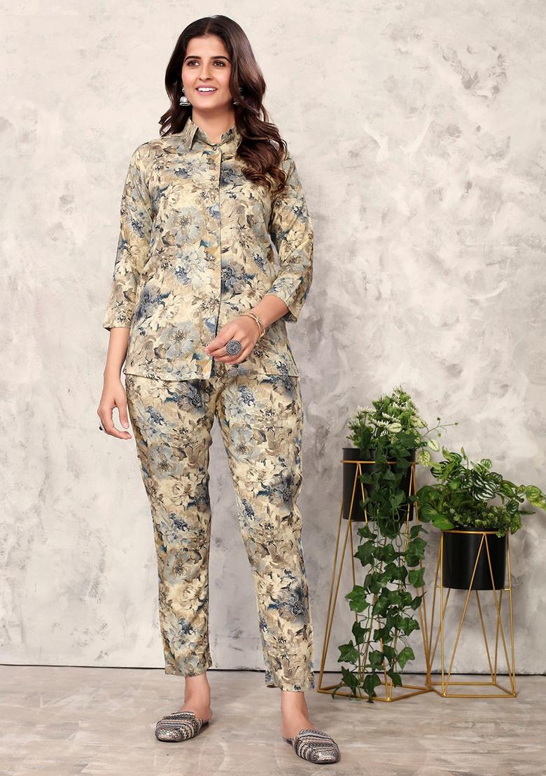 Multicolor Printed Rayon Co-Ord Set