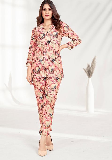 Multicolor Printed Rayon Co-Ord Set