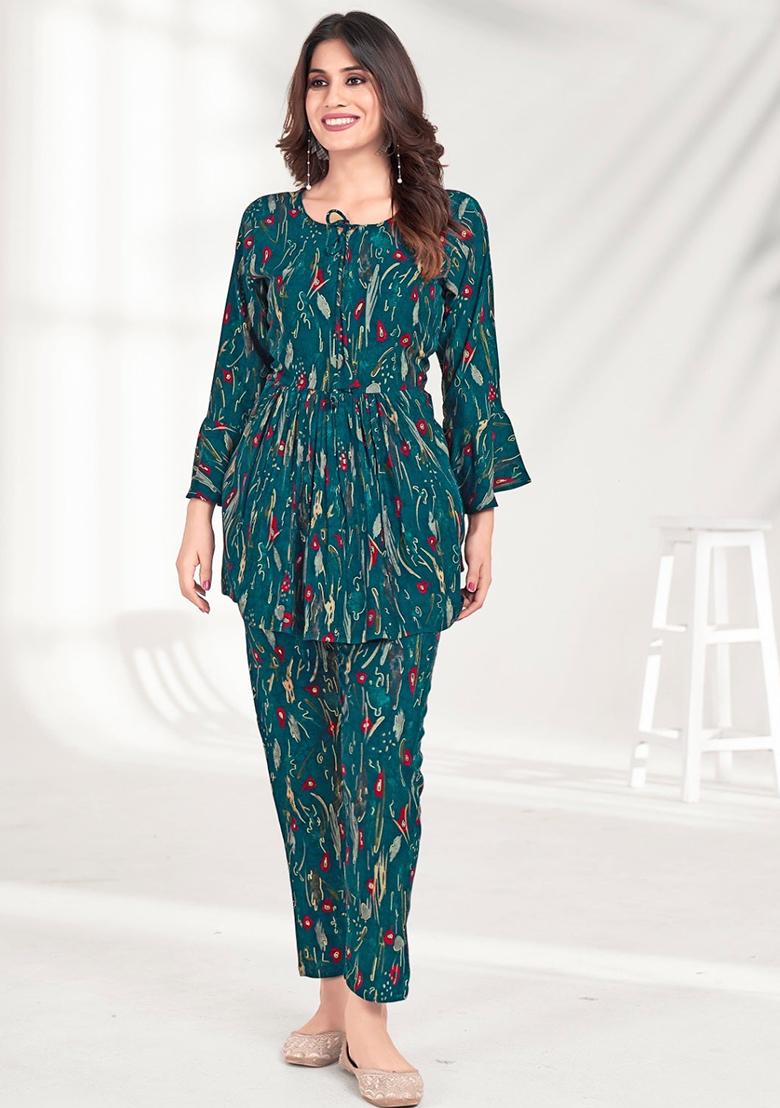 Multicolor Printed Rayon Co-Ord Set