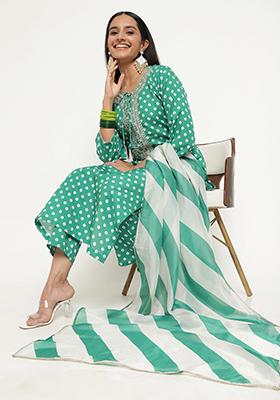 Sky Blue Embroidered Silk Kurta Set