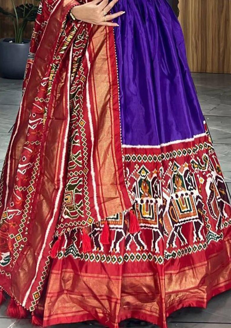 Purple Printed Patola Anarkali Set