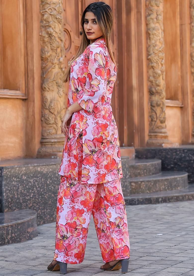 White Printed Cotton Fusion Set