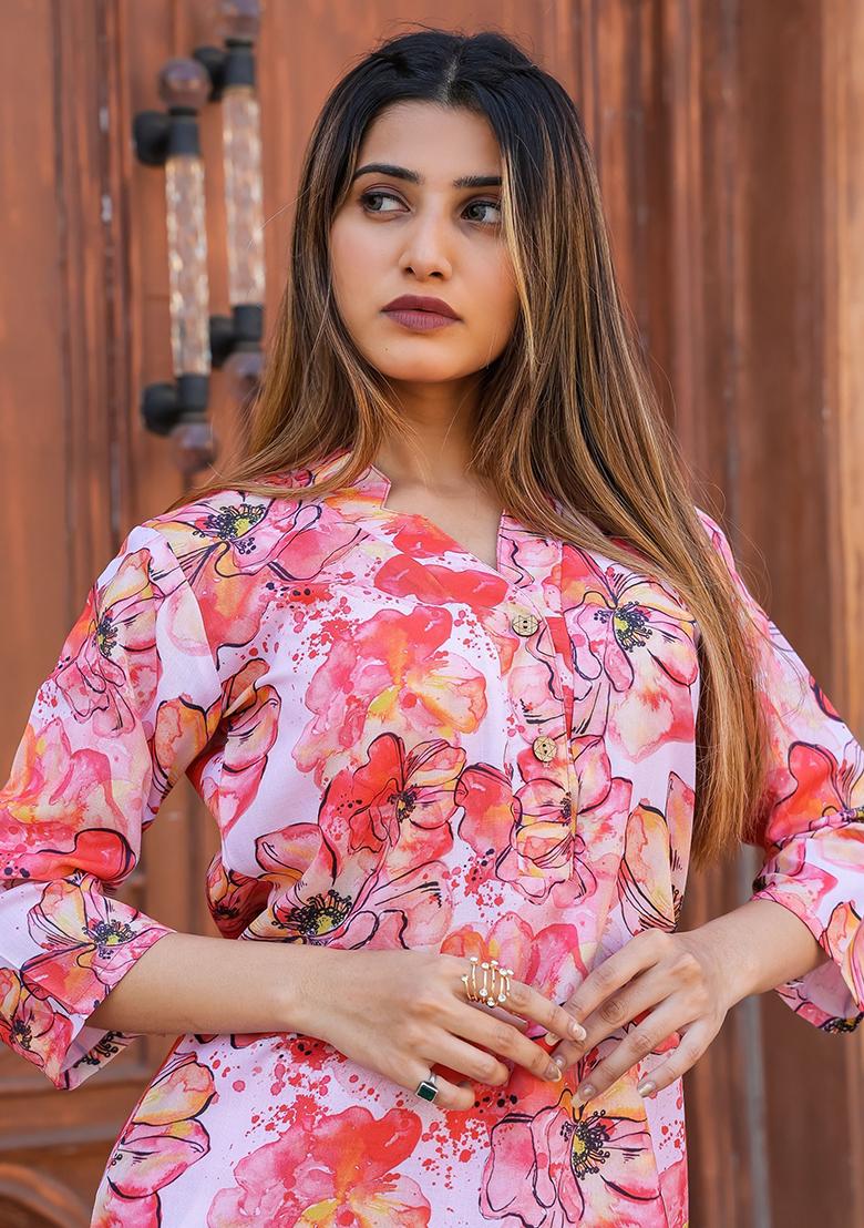 White Printed Cotton Fusion Set