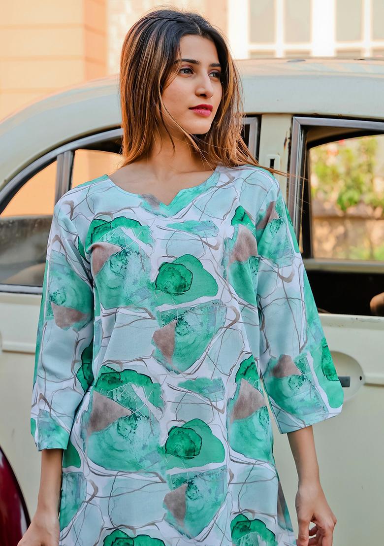 White Printed Cotton Fusion Set