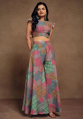 Multicolour Printed Silk Kurta Set