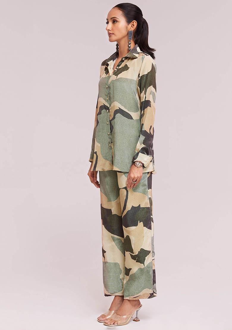 Multicolour Digital Print Crepe Fusion Set