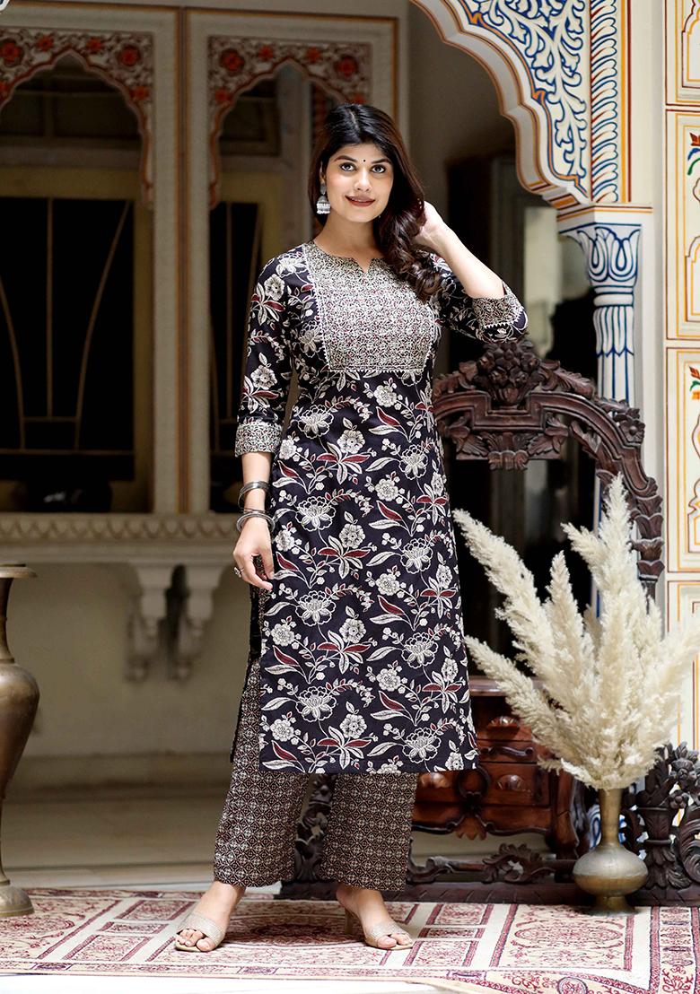 Multi Floral Print Cotton Salwar Kameez