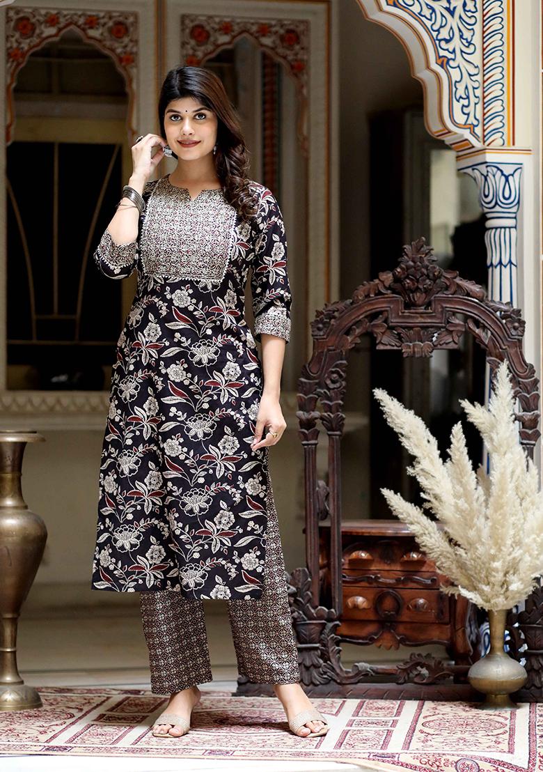 Multi Floral Print Cotton Salwar Kameez