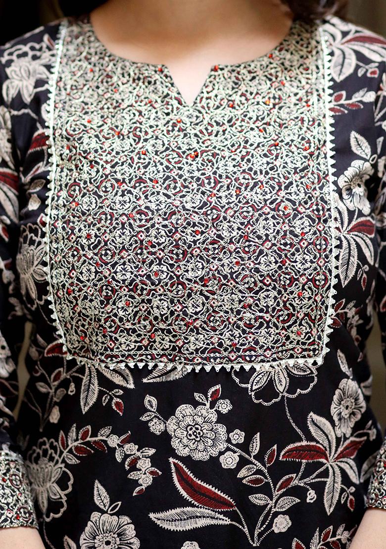 Multi Floral Print Cotton Salwar Kameez