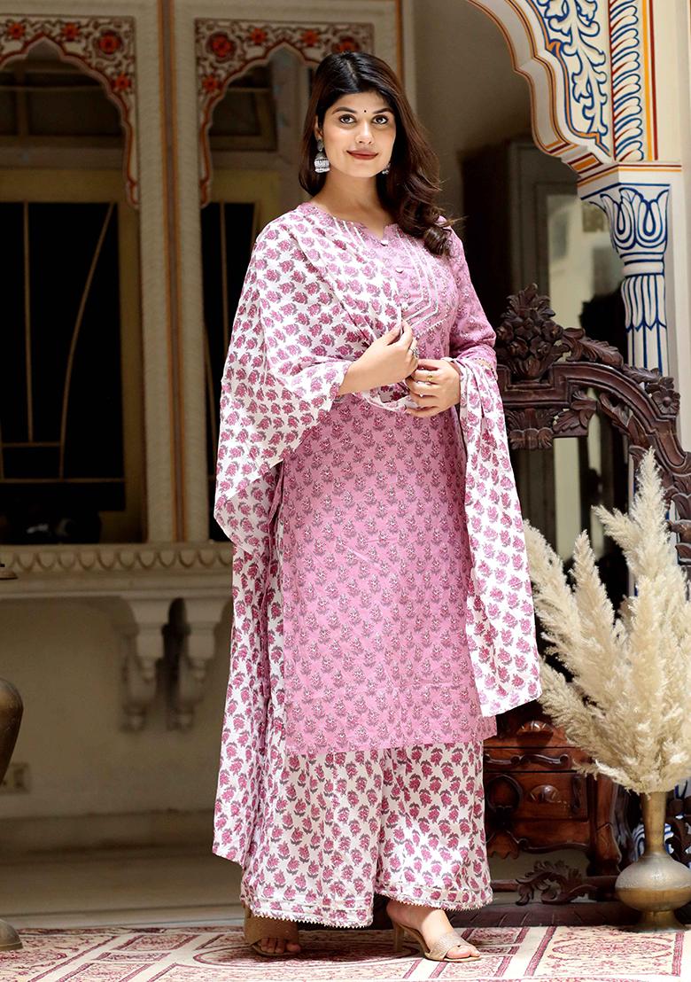 Pink Gota Patti Cotton Salwar Kameez