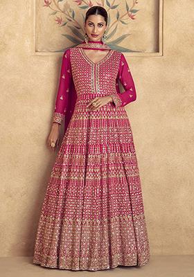 Pink Embroidered Georgette Salwar Kameez