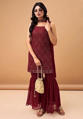 Green Embroidered Georgette Salwar Kameez