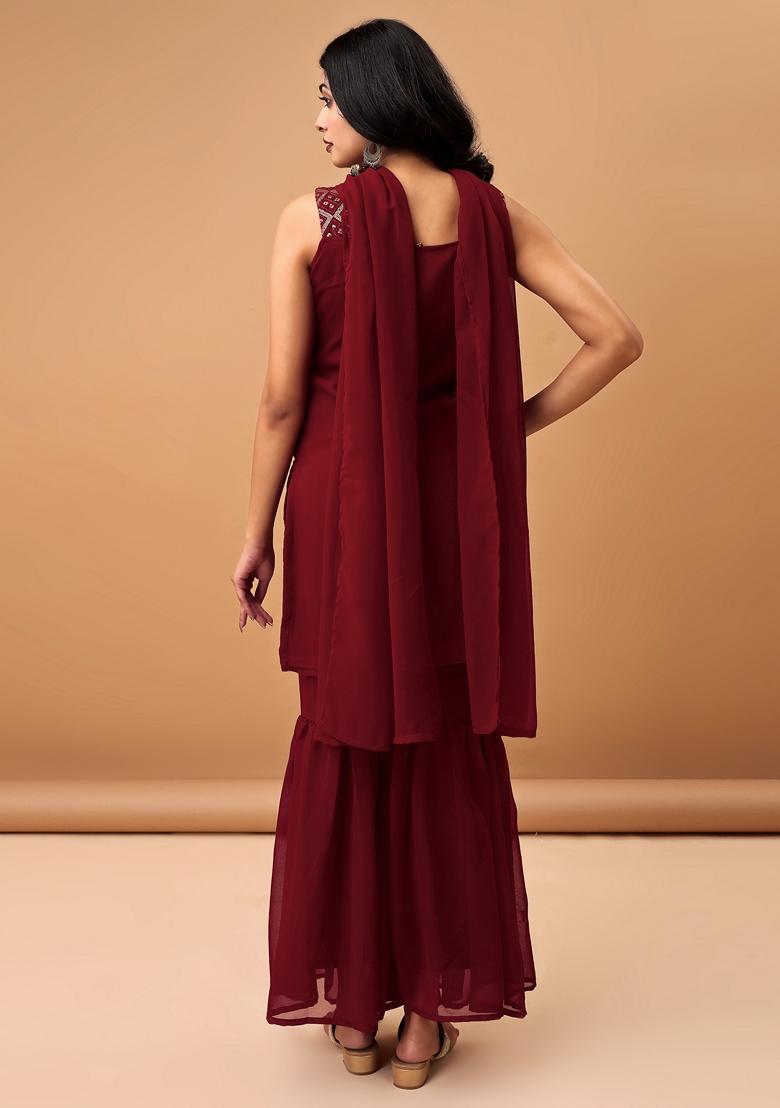 Green Embroidered Georgette Salwar Kameez