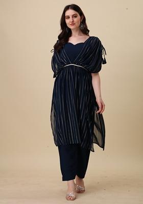 Blue Embroidered Georgette Salwar Kameez