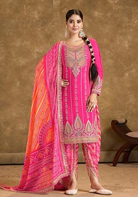 Pink Embroidered Silk Salwar Kameez