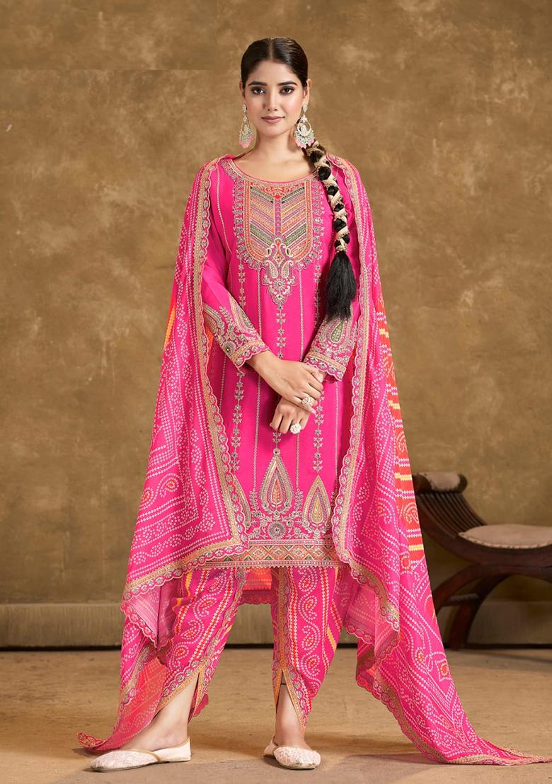 Pink Embroidered Silk Salwar Kameez